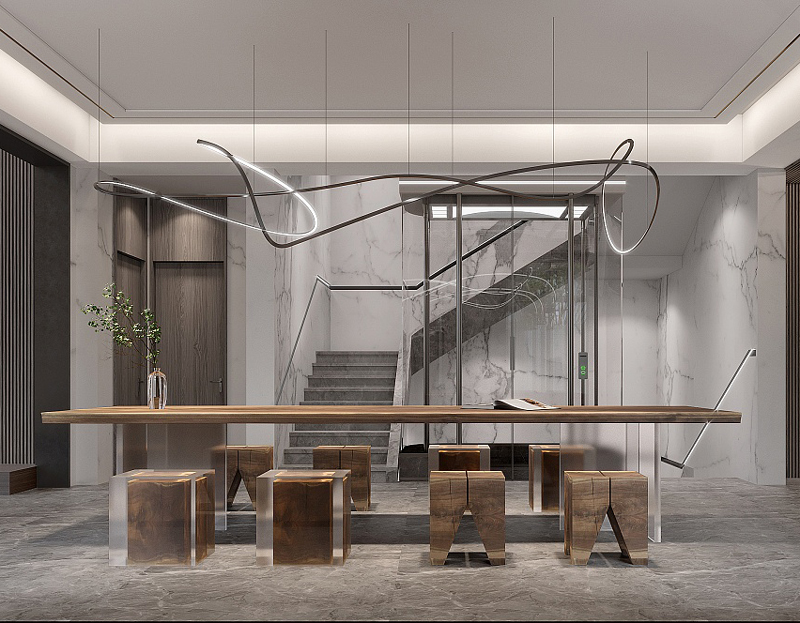 350平獨(dú)棟別墅輕奢風(fēng)閱讀區(qū)裝修設(shè)計(jì)效果圖